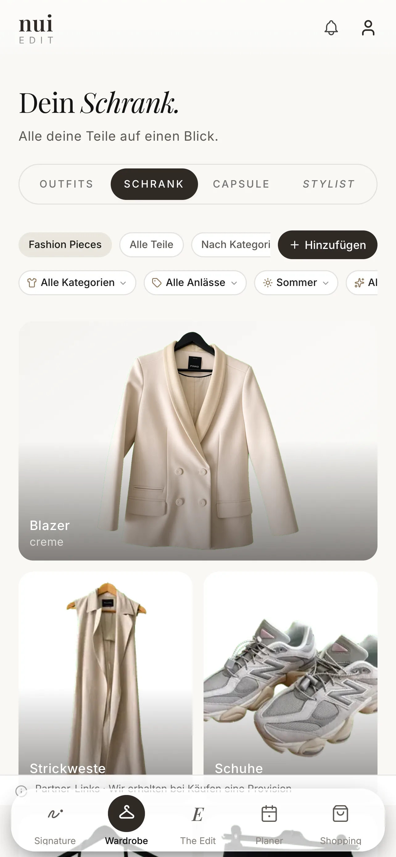 Dein digitaler Kleiderschrank in nui edit